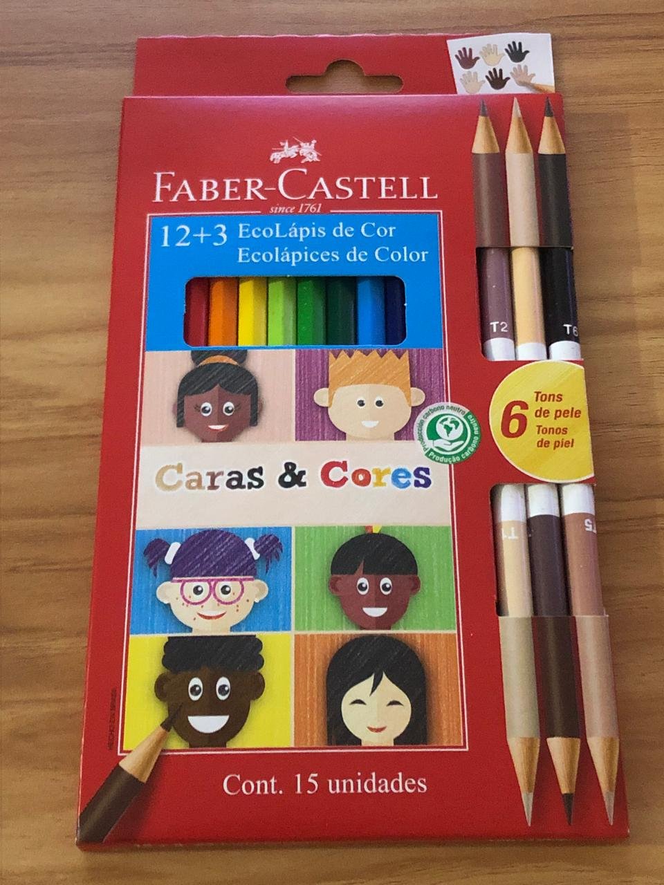 LÁPIS DE COR 12 + 6 TONS FABER CASTELL