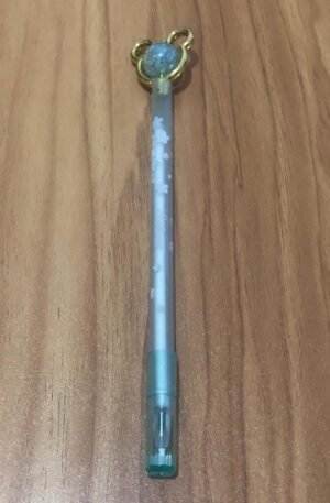 Caneta ponta Urso com esfera Giratória verde