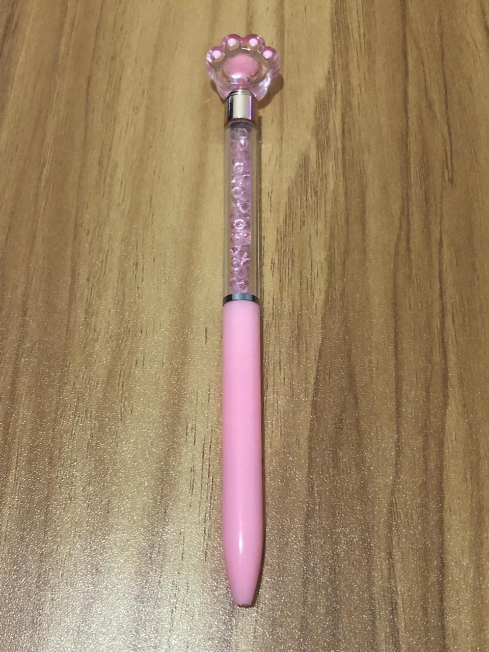 Caneta com Cristais Rosa com Patinha na ponta