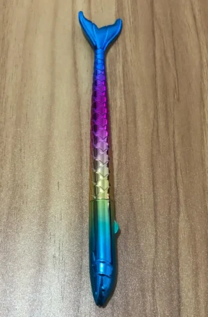 Caneta formato Sereia azul