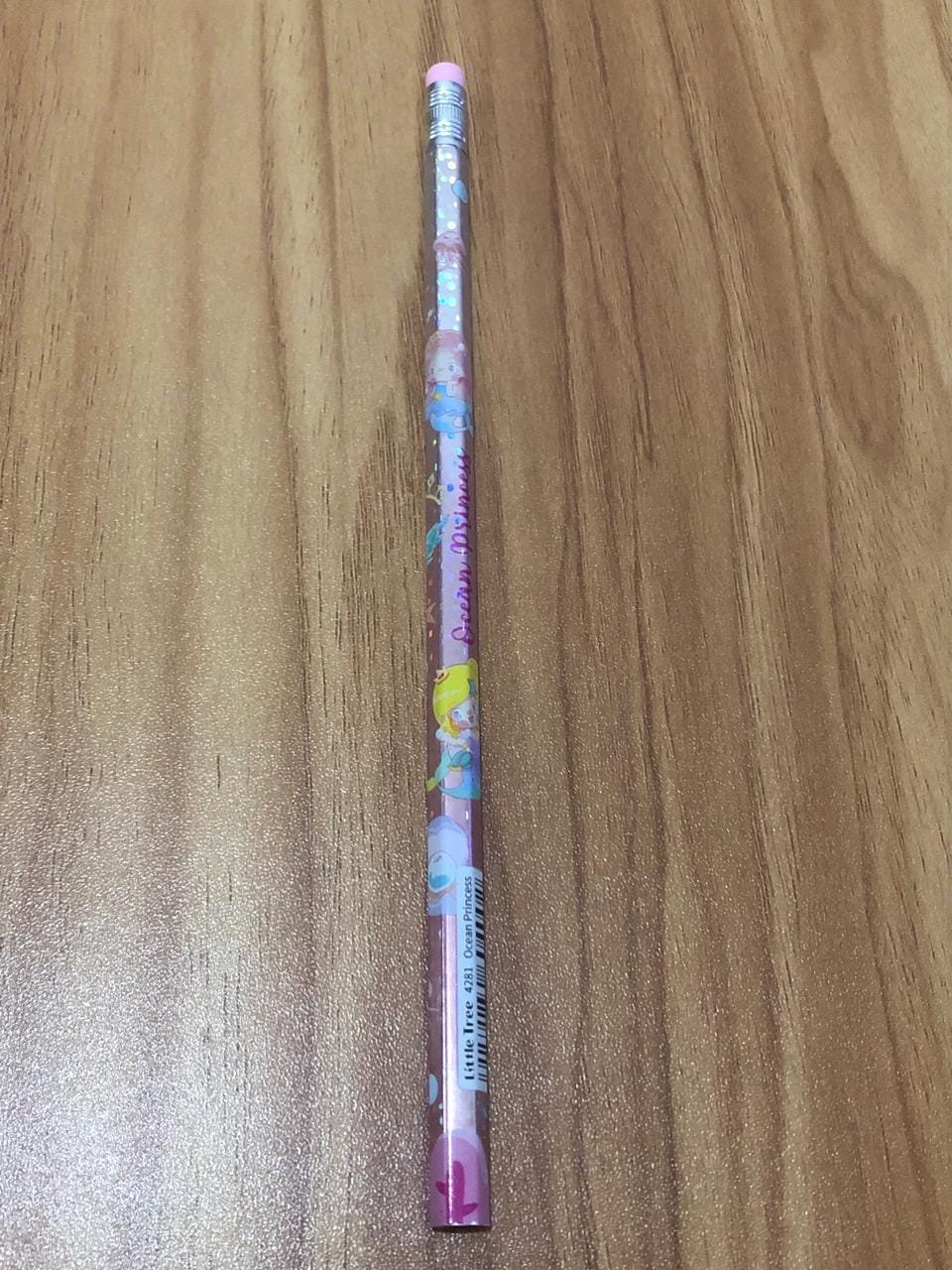 Lápis Hb Rosa com borracha e estampa fundo do mar