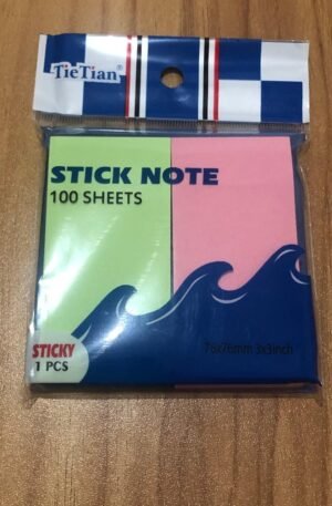 Post-it verde com rosa 100 folhas