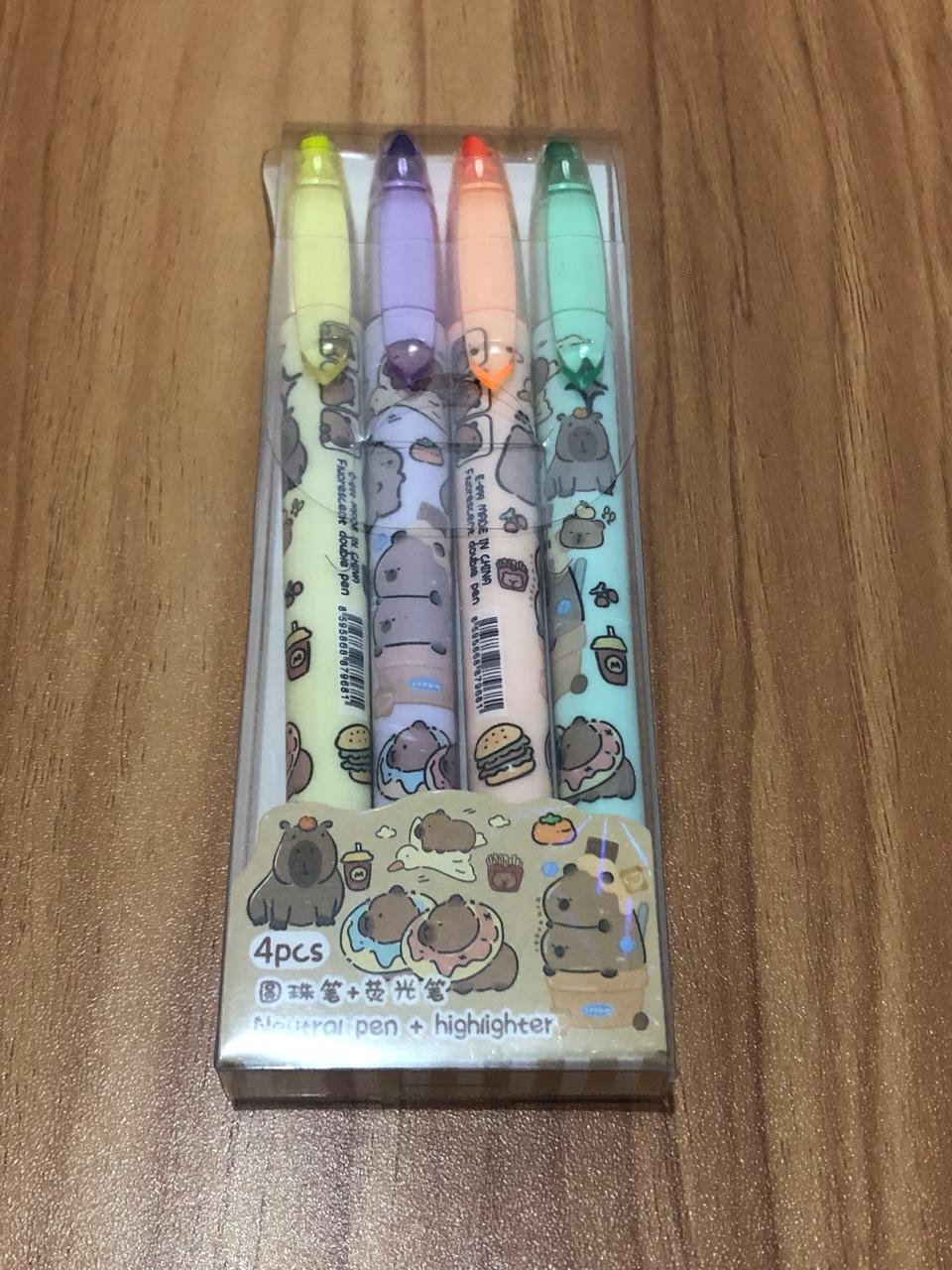 MARCA TEXTO CAPIVARA AMARELO/ROXO/LARANJA/VERDE