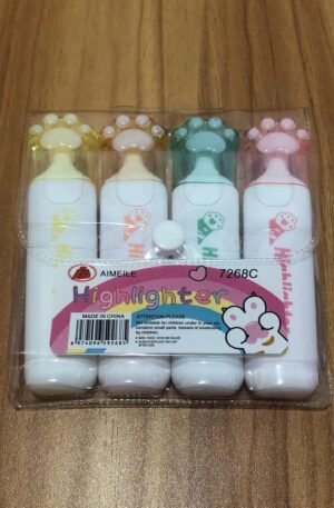 MARCA TEXTO PATINHAS AMARELO/LARANJA/VERDE/ROSA