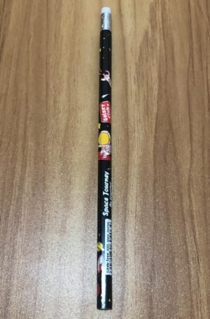 Lápis astronauta preto com detalhes vermelhos nº2 com borracha