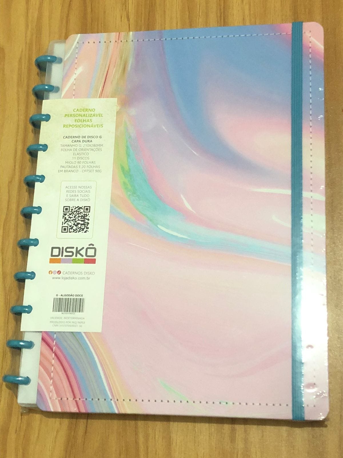 Caderno Algodão Doce da Diskô Tamanho G